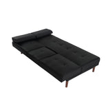 3 Seater Adjustable Sofa Bed With Cup Holder Black - Rear View