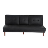3 Seater Adjustable Sofa Bed With Cup Holder Black - Extra Image