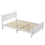 Double Solid Pine Timber Bed Frame-White - Side View