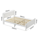 Double Solid Pine Timber Bed Frame-White - Extra Image