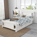 King Single Solid Pine Timber Bed Frame-White - Top-Down View