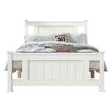 King Single Solid Pine Timber Bed Frame-White - Close-Up Angle