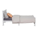 King Single Solid Pine Timber Bed Frame-White - Extra Image
