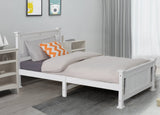 King Single Solid Pine Timber Bed Frame-White - Extra Image