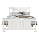 King Single Solid Pine Timber Bed Frame-White - Close-Up Angle