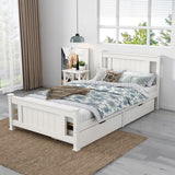 Single Solid Pine Timber Bed Frame-White - Top-Down View