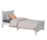 Single Solid Pine Timber Bed Frame-White - Close-Up Angle