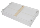 2 x Wooden Bed Frame Storage Trundle Drawers-White - Low Angle