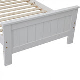 King Single Solid Pine Timber Bed Frame with Bookshelf Storage Headboard- White