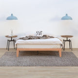 Warm Wooden Natural Bed Base Frame ? Queen - Side View
