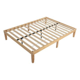 Warm Wooden Natural Bed Base Frame ? Queen