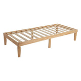 Single Size Warm Wooden Natural Bed Base Frame ? Single - Close-Up Angle
