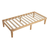 Single Size Warm Wooden Natural Bed Base Frame ? Single
