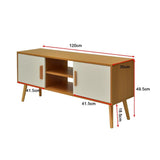 Entertainment Unit TV Unit with Ample Storage and Double-doors 120CM - Close-Up Angle