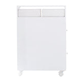Removable Bathroom Side Cabinet Toilet Caddy with Storage Drawers- White - Low Angle