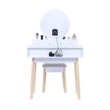 Dressing Vanity Table Stool Set with Make-up LED Lighted Mirror-White - Extra Image
