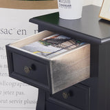 French Bedside Table Nightstand Black Set of 2 - Top-Down View