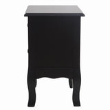 French Bedside Table Nightstand Black Set of 2 - Close-Up Angle