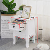 French Bedside Table Nightstand White Set of 2 - Extra Image