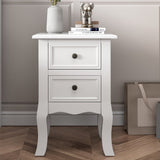 French Bedside Table Nightstand White Set of 2 - Top-Down View