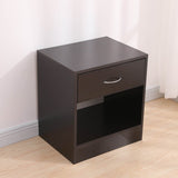 Dandi Bedside Table Nightstand with Drawer Set of 2 Brown - Top-Down View