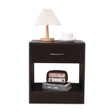 Dandi Bedside Table Nightstand with Drawer Set of 2 Brown - Rear View