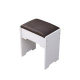 Diana Vanity Set with Shelves Cushioned Stool and Lighted Mirror- White - Extra Image