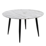 Minimalist Marble Effect Round Coffee Table - Front View