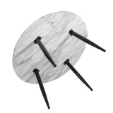 Minimalist Marble Effect Round Coffee Table - Rear View
