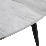 Minimalist Marble Effect Round Coffee Table - Close-Up Angle