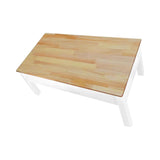 Sleek Natural Wood Rectangle Coffee Table - Close-Up Angle