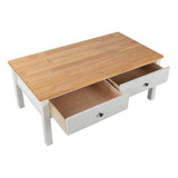 Sleek Natural Wood Rectangle Coffee Table - Extra Image