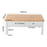 Sleek Natural Wood Rectangle Coffee Table - Extra Image