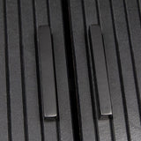 Mid-Century Black Ribbed Sideboard Cabinet - Close-Up Angle