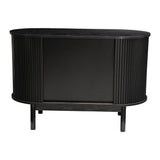 Mid-Century Black Ribbed Sideboard Cabinet