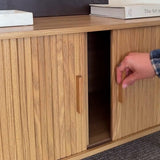 Ripple Sideboard with Sliding Doors ??Earthy Elegance Redefined - Close-Up Angle