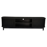 160cm Ribbed Black Entertainment Unit - Side View