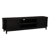 160cm Ribbed Black Entertainment Unit - Top-Down View
