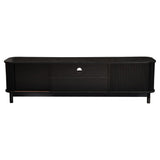 160cm Ribbed Black Entertainment Unit - 45-Degree Angle