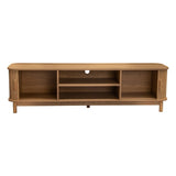 160cm Ribbed Natural Entertainment Unit - Top-Down View