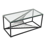 Eleganza Glass Enclave Coffee Table - Close-Up Angle
