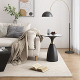Midnight Elegance Drum Side Table - Front View
