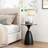 Midnight Elegance Drum Side Table - Top-Down View