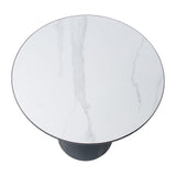 Midnight Elegance Drum Side Table - Low Angle