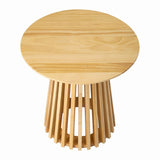 Palmer Timber Tally Natural Side Table - Side View