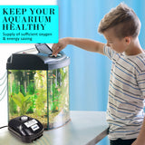 Aquarium Air Pump Oxygen Hydroponic 4 Outlet 360L/H 13W - Side View