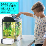 Aquarium Air Pump Oxygen Hydroponic 4 Outlet 670L/H 8W WHITE - Side View