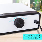 Aquarium Air Pump Oxygen Hydroponic 4 Outlet 670L/H 8W WHITE - 45-Degree Angle