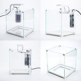Aquarium Starfire Glass Fish Tank Set Filter Pump 16L - Side View