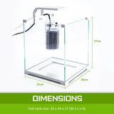 Aquarium Starfire Glass Fish Tank Set Filter Pump 16L - Extra Image